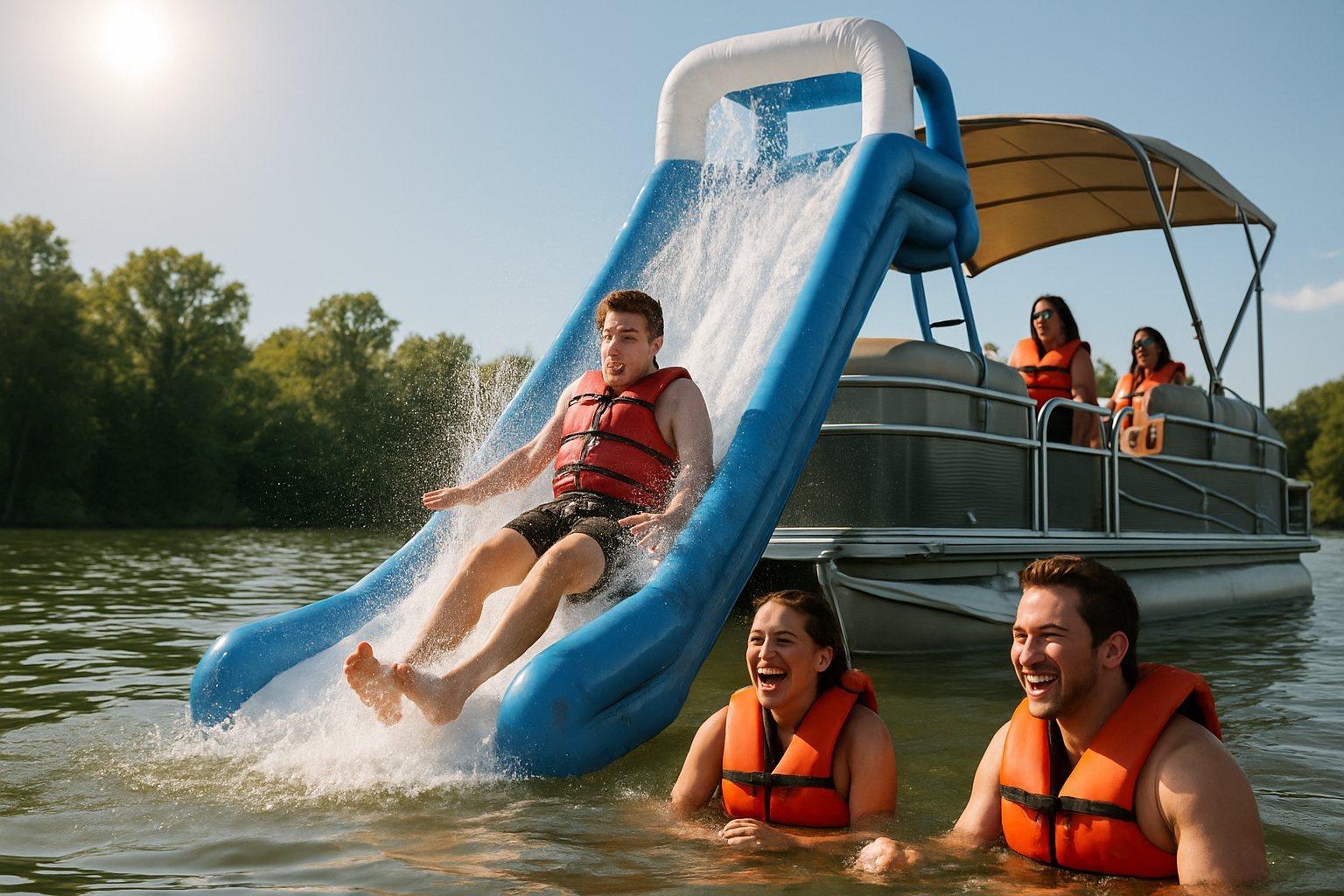 Pontoon Waterfall Slide: How a Pontoon Water Slide Stays Fast